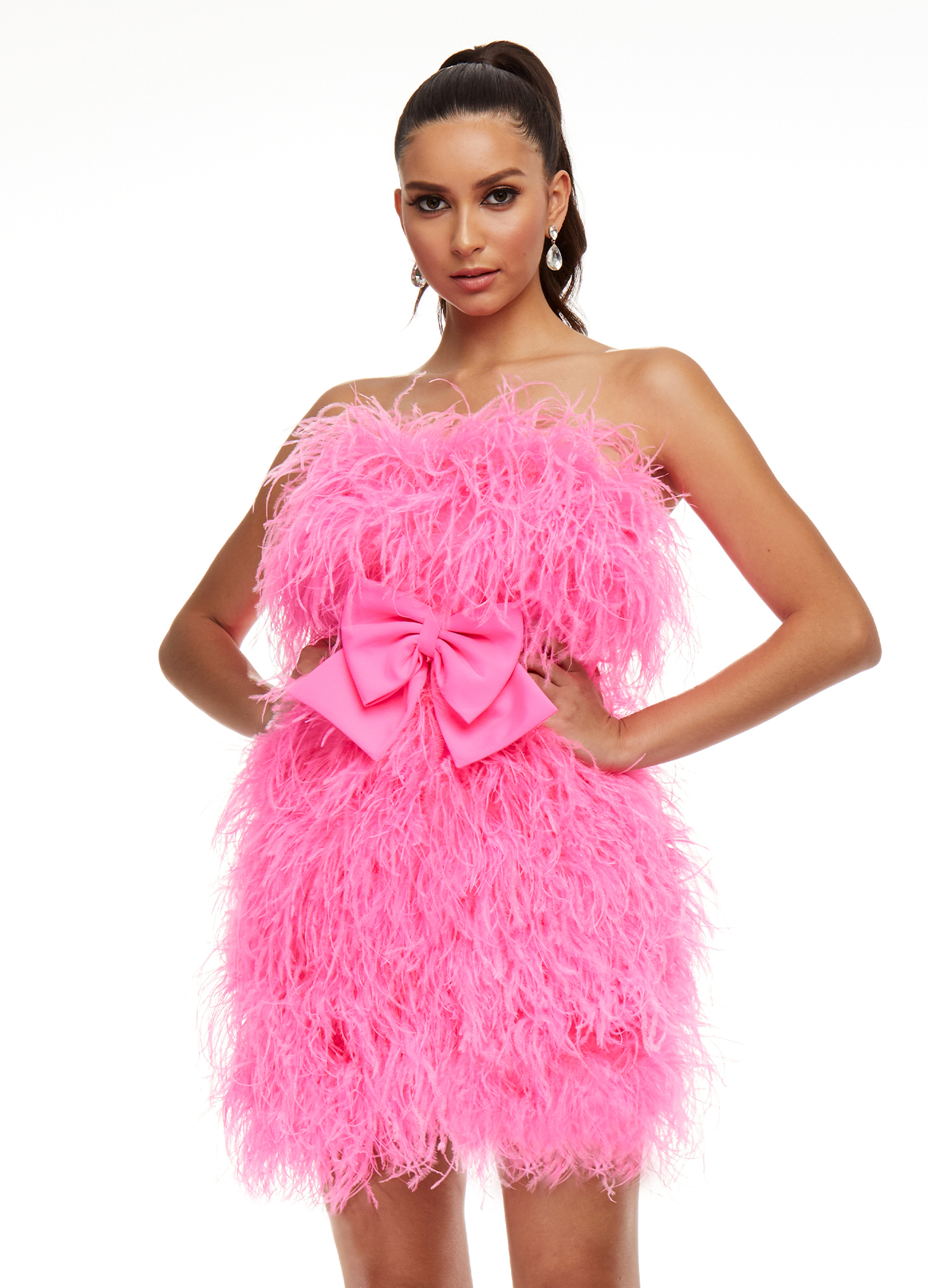 Strapless Fully Feather Cocktail Dress ...